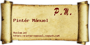 Pintér Mánuel névjegykártya